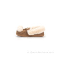 Waterdichte suede schapenvacht beklede mocassin slippers